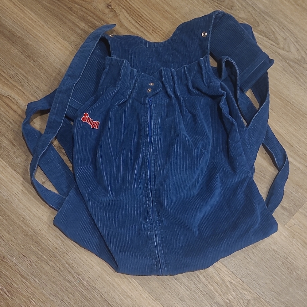 Vintage Blue Corduroy Baby Backpack